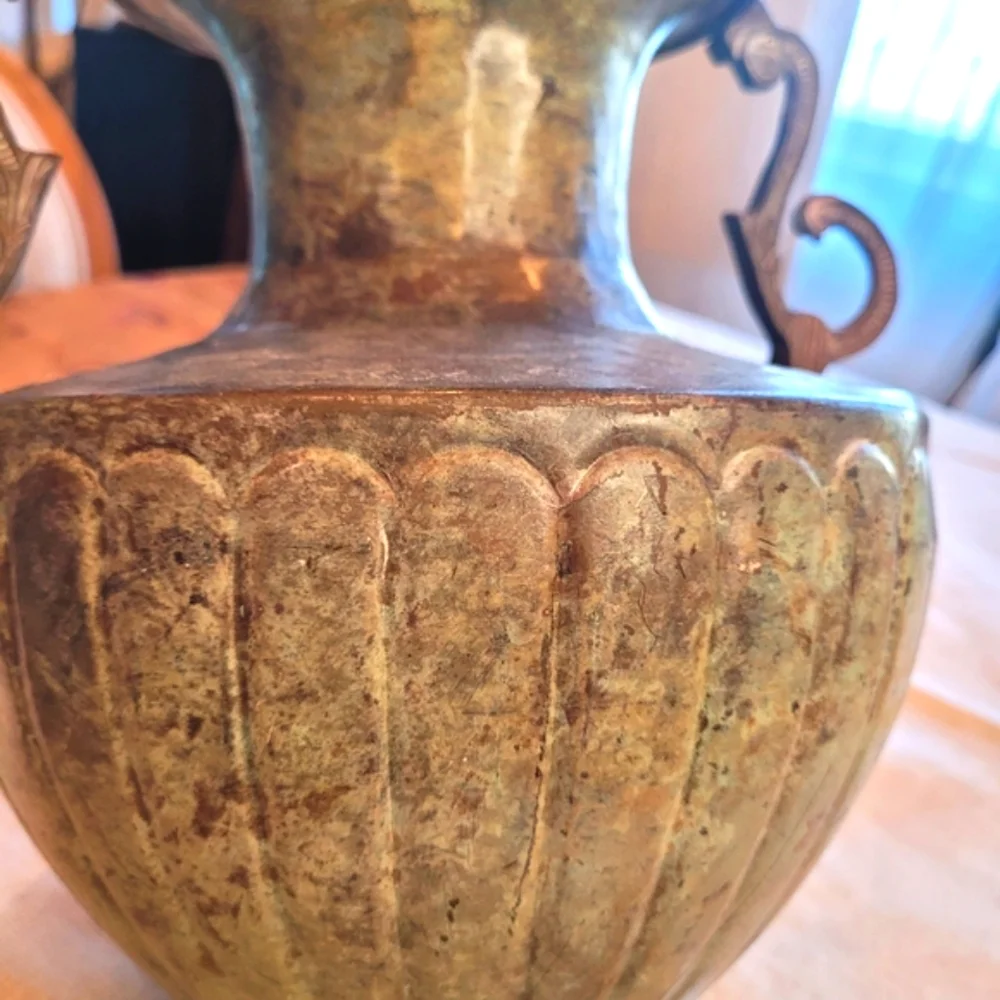 Restoration Hardware Ornate Brass Neoclassical Vase